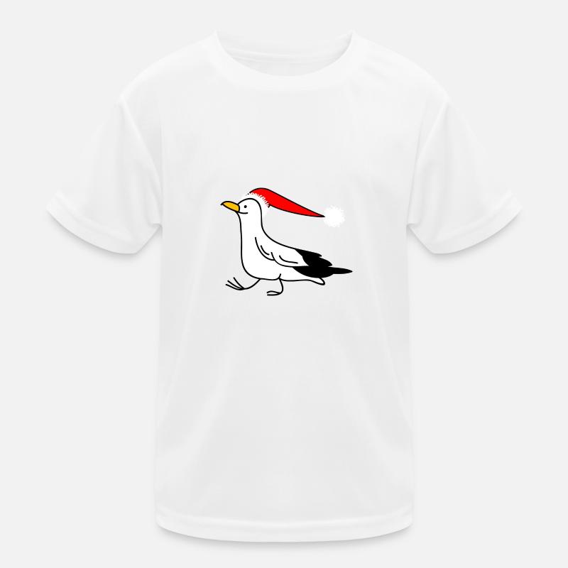 Weihnachtsmöwe - Kinder Funktions-T-Shirt - Weiß