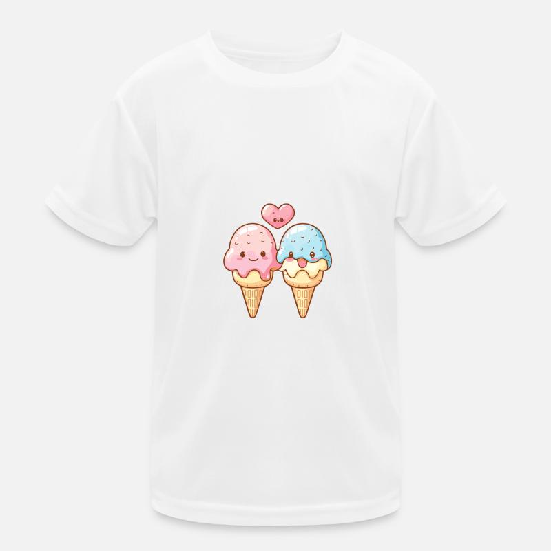 Eis Paar Liebe Herz Comic Kinder Funktions-T-Shirt