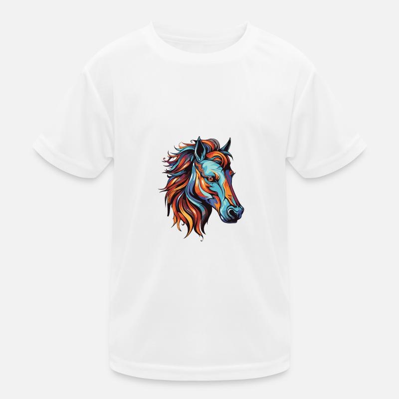 Pferd Portrait Kinder Funktions-T-Shirt