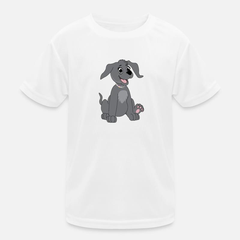 Hund sitzt - grau Kinder Funktions-T-Shirt