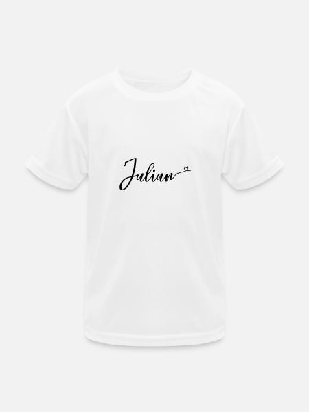 julian - Kinder Funktions-T-Shirt - Weiß - Vorne