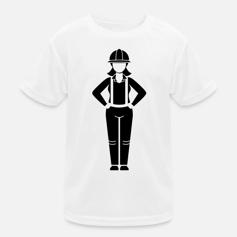 Construction Worker Woman Team Leader Kids Functional T-Shirt