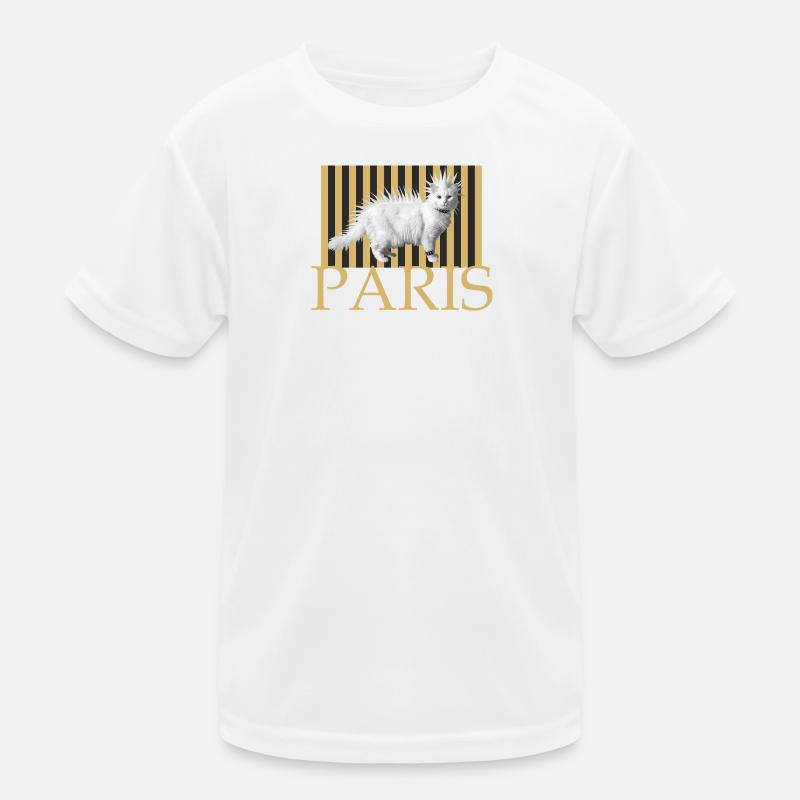 Paris Punk Katze Langhaar Kinder Funktions-T-Shirt