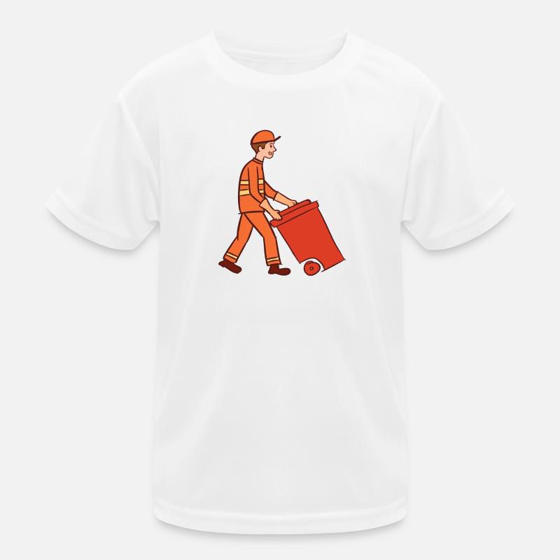 Garbage man & garbage can. Street cleaner. Garbage collection. Kids Functional T-Shirt