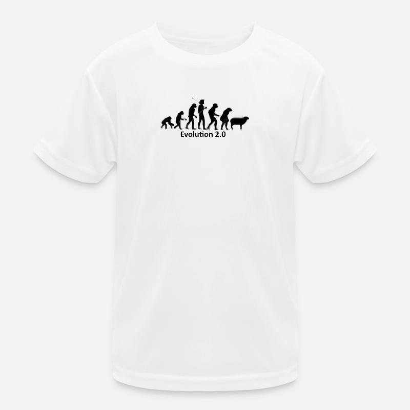 Human evolution in silhouette - Kids Functional T-Shirt - white