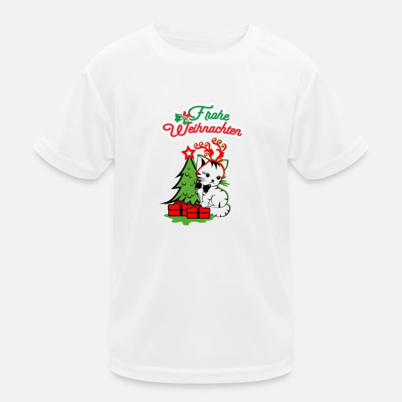 Frohe Weihnachten Katze Kids Functional T-Shirt