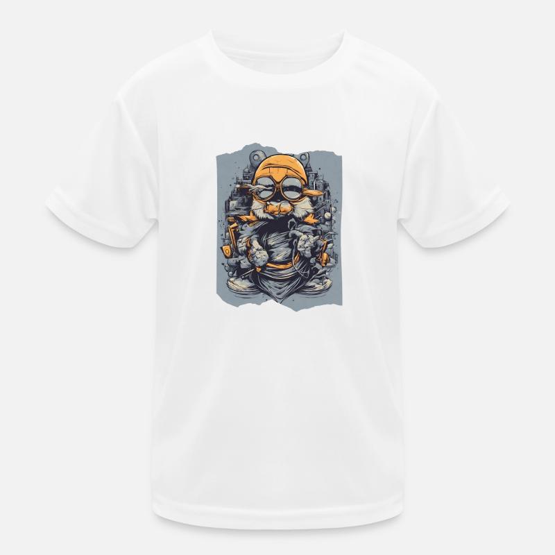 Skywise Schnurrhaare Aviator Tier Orange Grau Niedlich Kinder Funktions-T-Shirt