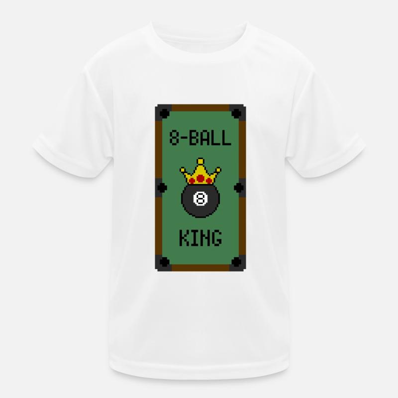 Retro 8-Bit 8-Ball King (Table) Kids Functional T-Shirt
