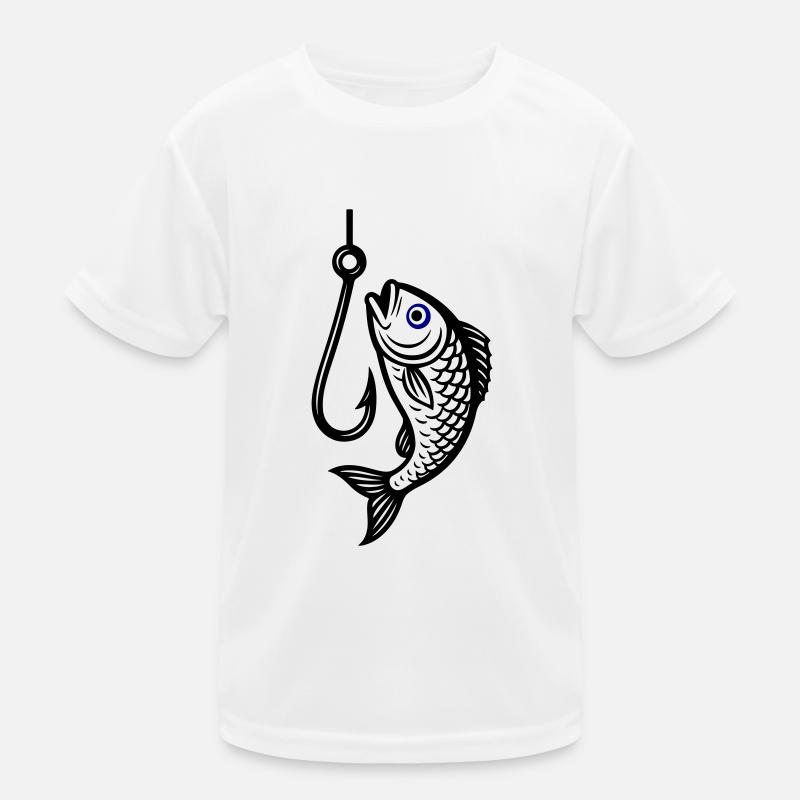 Fish Hook Fish Icon Kids Functional T-Shirt