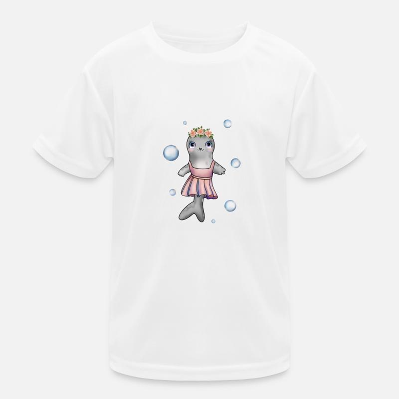 Petit bébé phoque avec couronne de fleurs et robe T-shirt sport Enfant