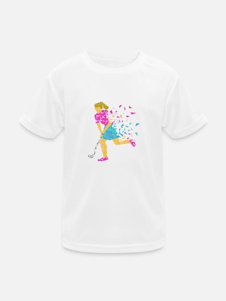 Hockeyspielerin - Kinder Funktions-T-Shirt - Weiß