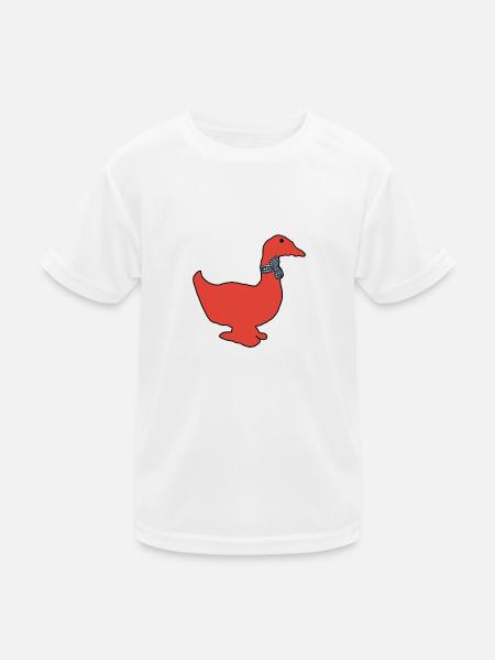 Paulo die rote Ente - Kinder Funktions-T-Shirt - Weiß