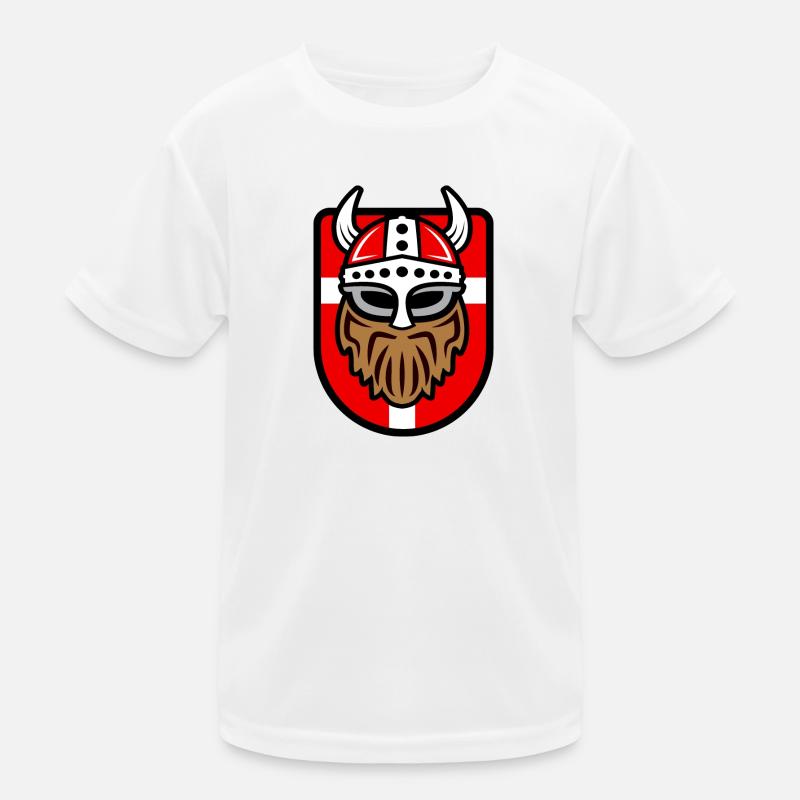 Cool Viking with Danish flag Kids Functional T-Shirt