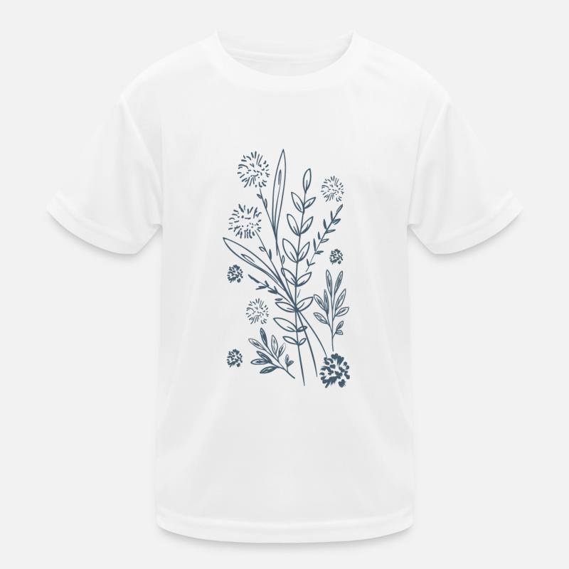 Blue floral design Kids Functional T-Shirt