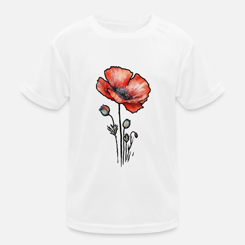 Corn Poppy Kids Functional T-Shirt