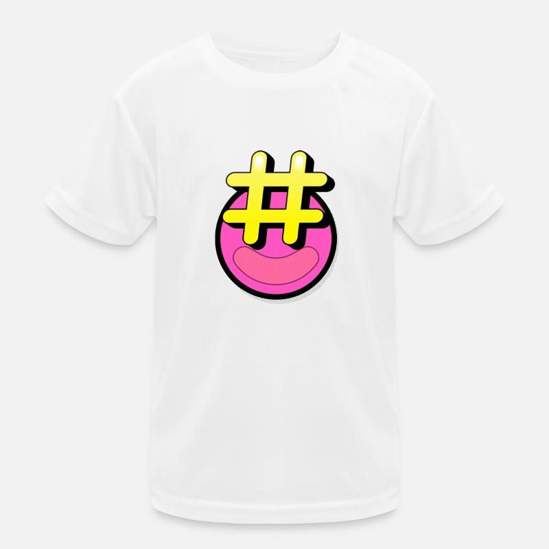 Hashtag-Lächeln Kinder Funktions-T-Shirt