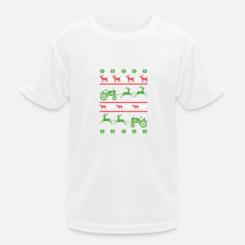 tractor farmer ugly christmas jumper Kids Functional T-Shirt