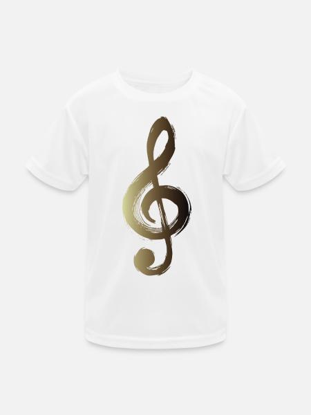 Goldener Sonnenschlüssel mit Pinsel - Kinder Funktions-T-Shirt - Weiß