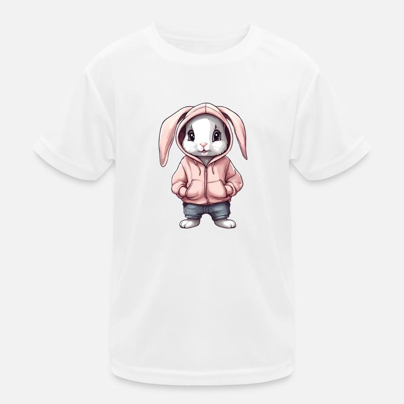 Lapin mignon avec pull hoddie T-shirt sport Enfant