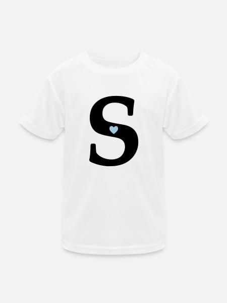 Buchstabe S Anfangsbuchstabe - Kinder Funktions-T-Shirt - Weiß