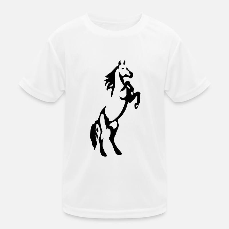 Steigender Hengst Kinder Funktions-T-Shirt