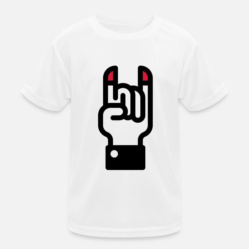 Devil's Horns Hand Signal / Teufelshörner Kids Functional T-Shirt