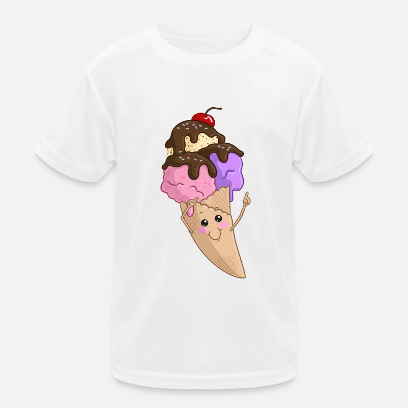 Eis in der Waffel Kinder Funktions-T-Shirt