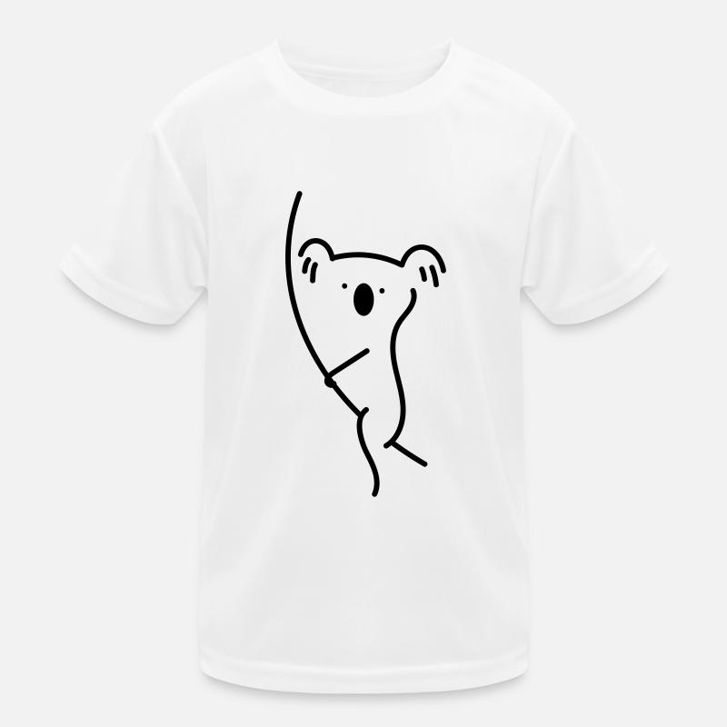 Koala Line Drawing Kids Functional T-Shirt