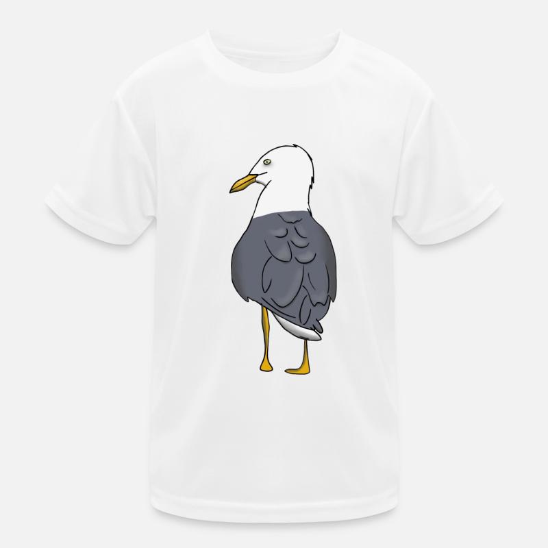 Möwe - Kinder Funktions-T-Shirt - Weiß