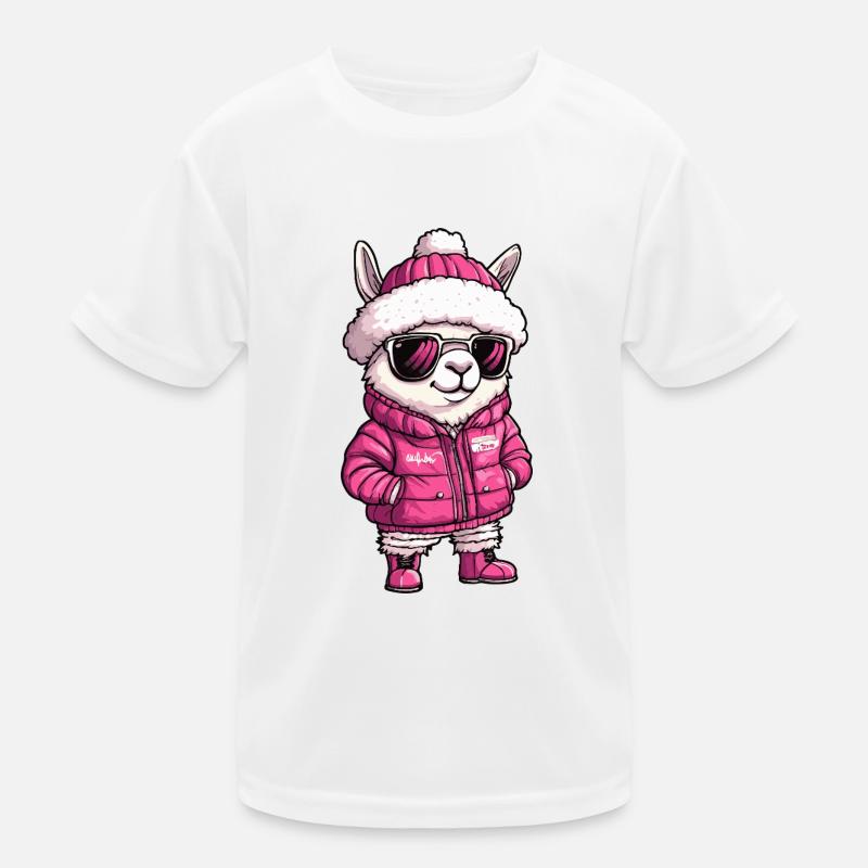 Alpaka Llama Cool Comic Kinder Funktions-T-Shirt