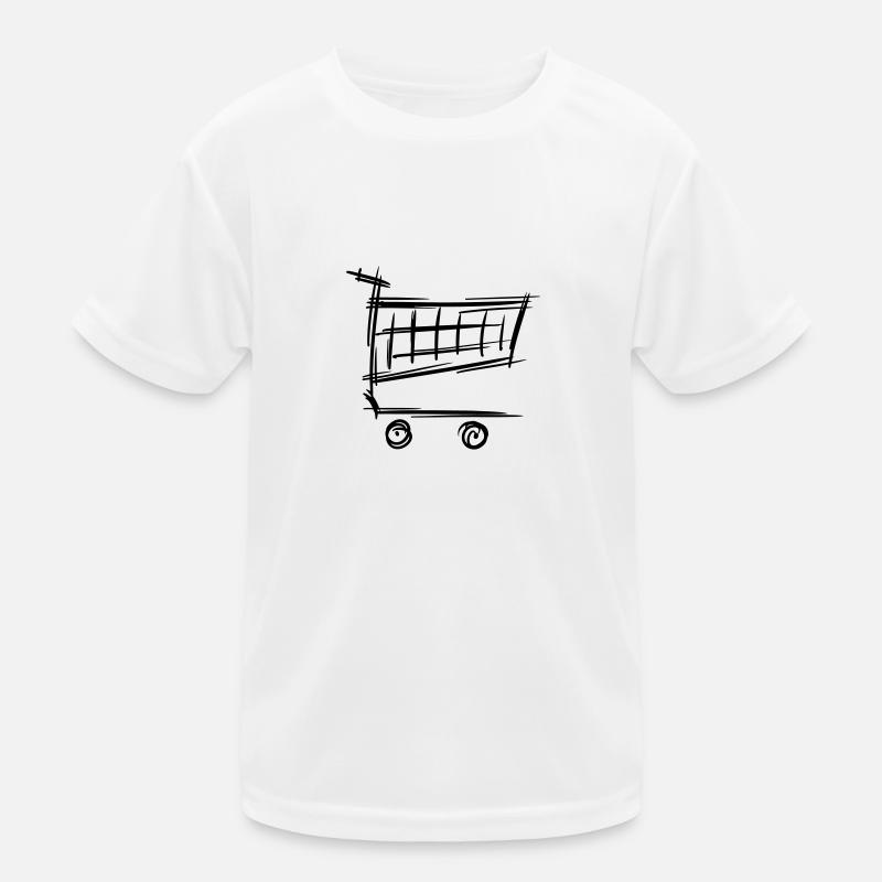 Empty Shopping Cart, Drawing, Shopping Symbol Kids Functional T-Shirt