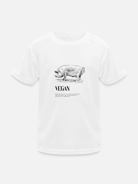 Porc végétalien - T-shirt sport Enfant - blanc