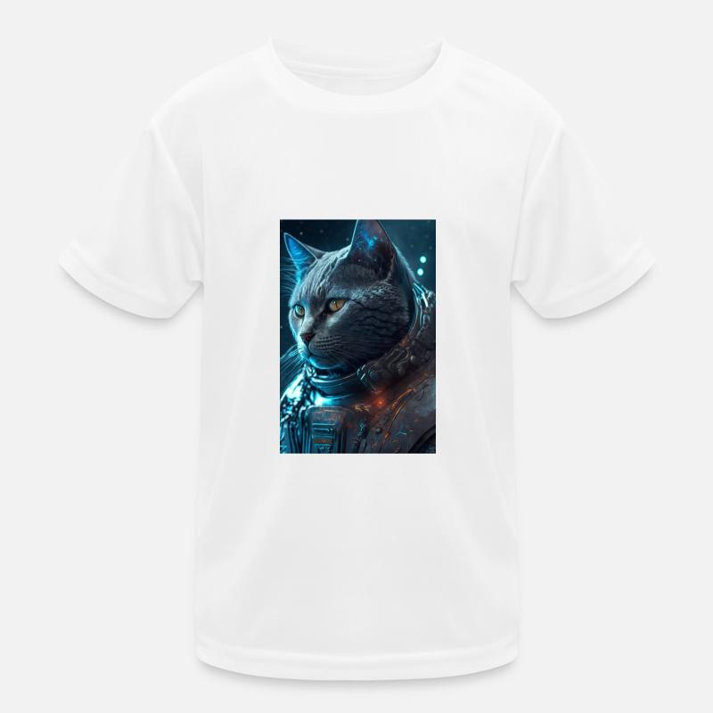 Katze im weltall Kinder Funktions-T-Shirt