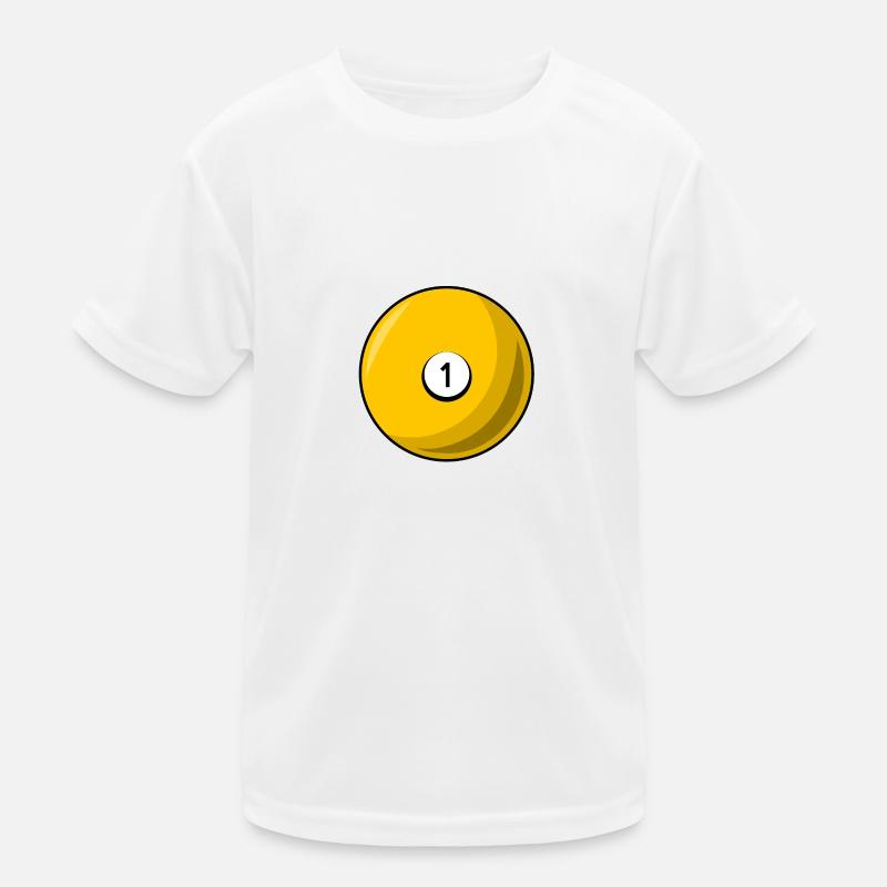 Billardkugel 1 gelb Billard eins Kinder Funktions-T-Shirt