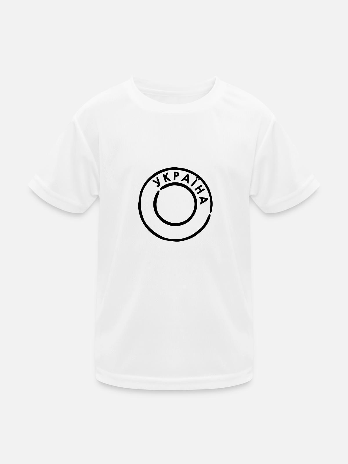 Ukraine - Kinder Funktions-T-Shirt - Weiß - Vorne