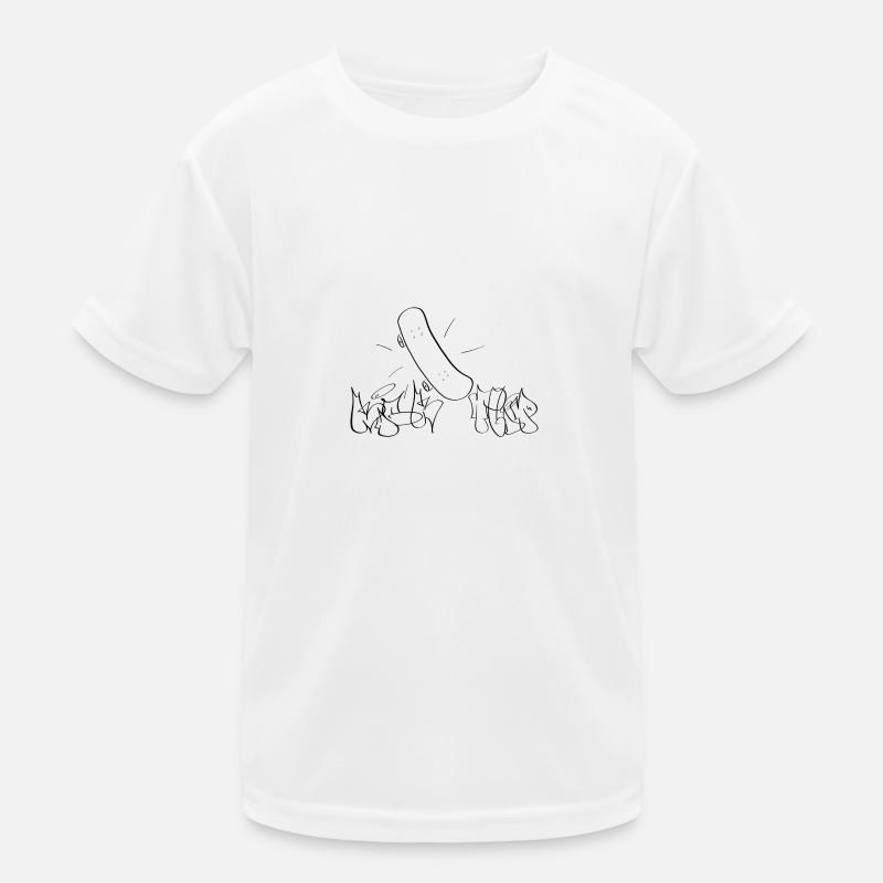 Skateboard Deck Kickflip Throw-Up schwarz Kinder Funktions-T-Shirt