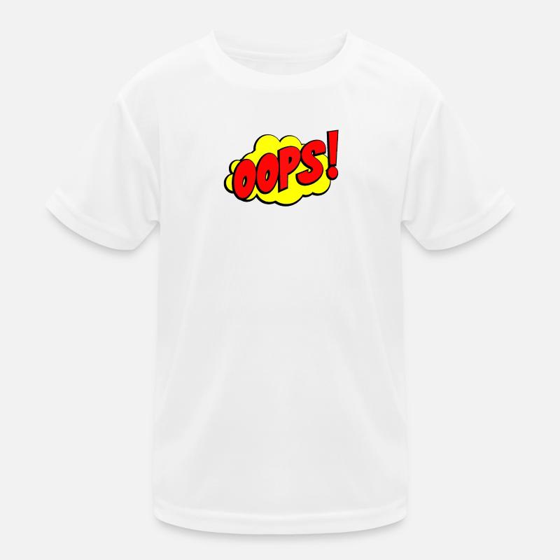 Dessin animé Oops Conception de bande dessinée - T-shirt sport Enfant - blanc