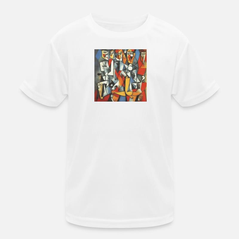 Cubist Portrait: Faces and Colors Kids Functional T-Shirt