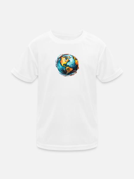Globe in motion - Kids Functional T-Shirt - white - Front