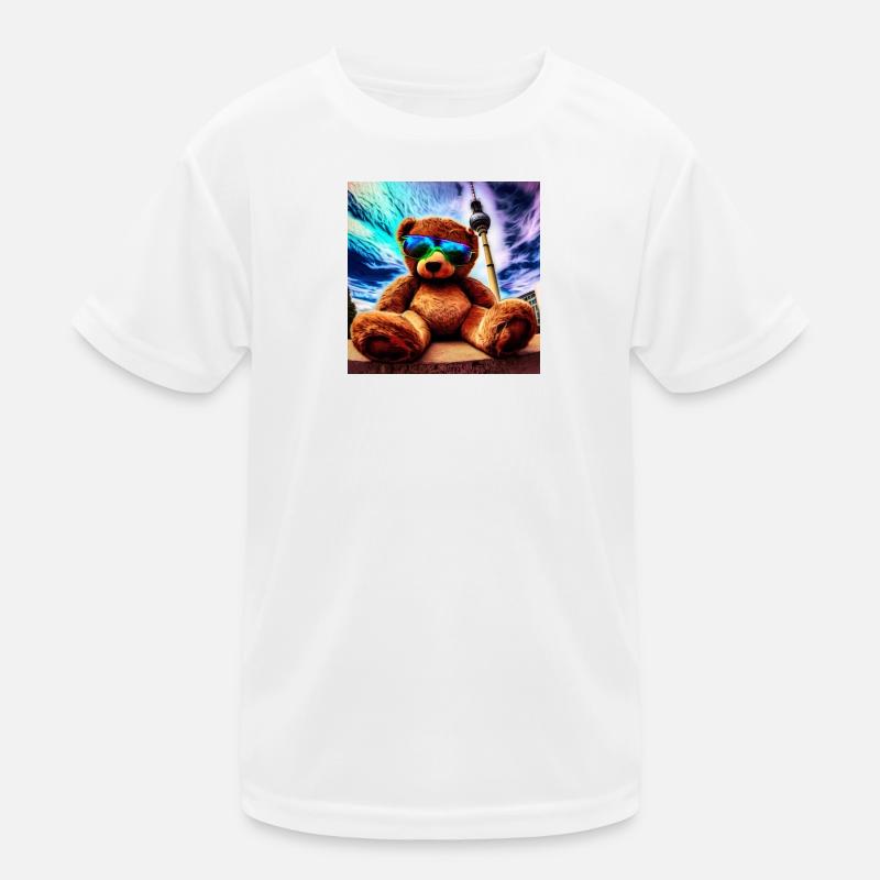 Teddy in Berlin II - Kinder Funktions-T-Shirt - Weiß