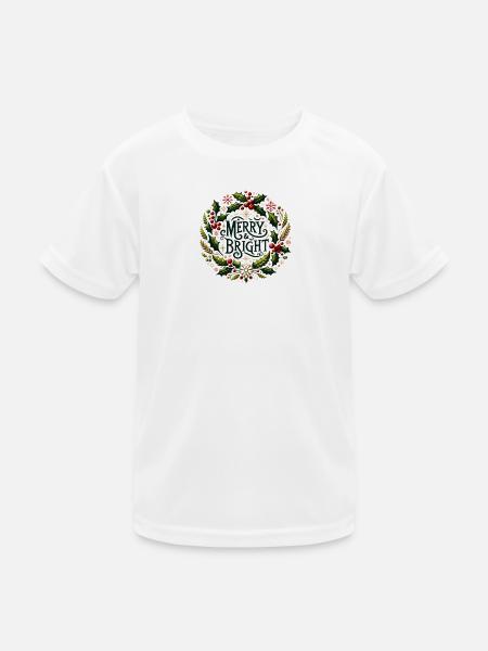 Merry & Bright - Kids Functional T-Shirt - white - Front