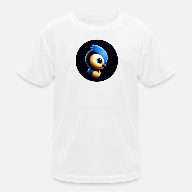 Comic Meise im Animationsstil - Kinder Funktions-T-Shirt - Weiß