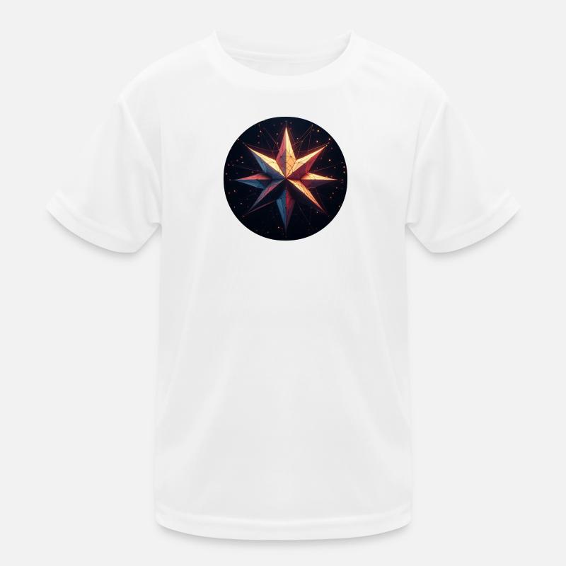 Bunter Stern Galaxy - Kinder Funktions-T-Shirt - Weiß