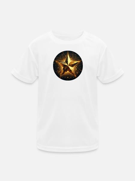 Stern funkeln gold Galaxie - Kinder Funktions-T-Shirt - Weiß - Vorne