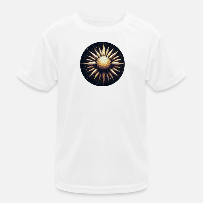 Goldene Sonne mit Strahlen Galaxie - Kinder Funktions-T-Shirt - Weiß