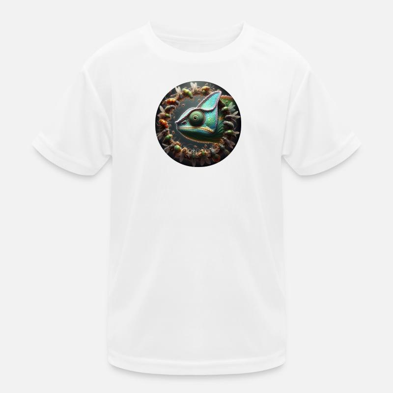 The Chameleon and the Insects Kids Functional T-Shirt