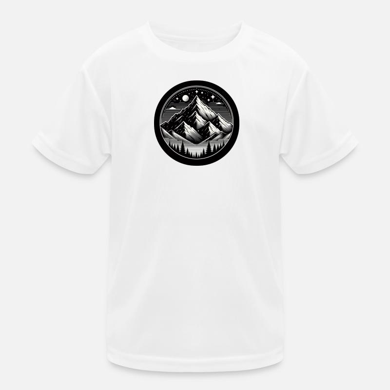 Mountain, Night, Starry Sky, Forest Kids Functional T-Shirt