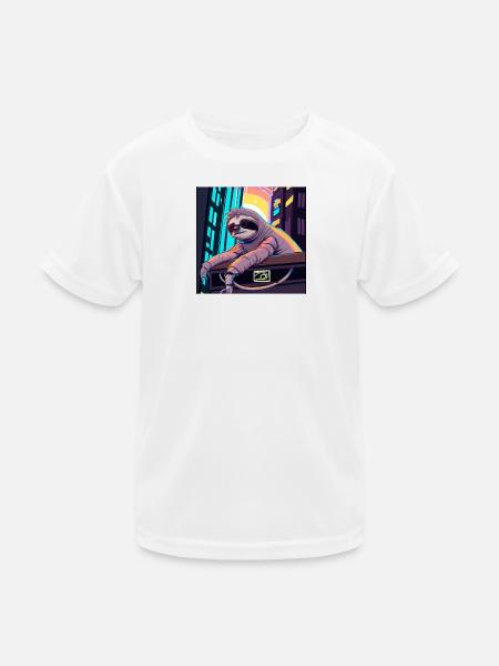 Cyberpunk-Faultier. - Kinder Funktions-T-Shirt - Weiß