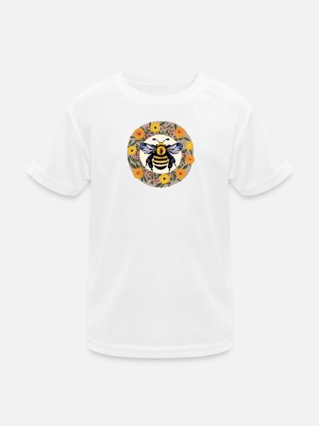dicke Hummel - Kinder Funktions-T-Shirt - Weiß - Vorne