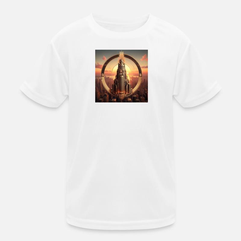 Wolkenkratzer 4 Kinder Funktions-T-Shirt